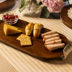 ELM & OAK Embossed Honeybee Wooden Oval Tray