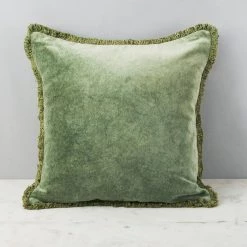 ELM AND OAK Lugano Olive Green Cushion Textiles