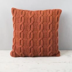 ELM AND OAK Rosewood Cable Knit Cushion