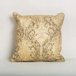 ELM AND OAK Textiles Amber Gold Foil Printed Cushion