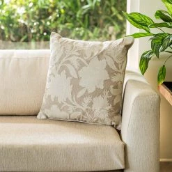 ELM AND OAK Textiles Antique White Embroidered Cushion