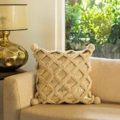 ELM AND OAK Antique Gold Foil Printed Cushion Textiles