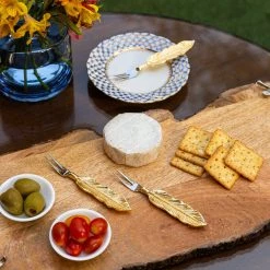 ELM AND OAK Banana Leaf Cocktail Forks (Set Of 4) Flatware