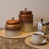 ELM & OAK Belgravia Glass Canisters-Caramel / Pearl (Set Of 2) Accessories