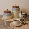 ELM & OAK Belgravia Glass Canisters- Cloudy Grey / Pearl (Set Of 2)