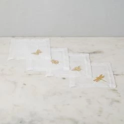 ELM & OAK Textiles Botanical Cocktail Napkins (Set Of 4)