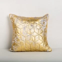 ELM AND OAK Bright Gold Foil Printed Cushion