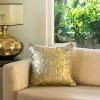 ELM AND OAK Bright Gold Foil Printed Cushion