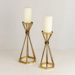 ELM AND OAK Brighton Pillar Candle Holder (Set Of 2)