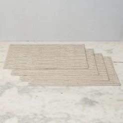 ELM & OAK Brooks Striped Placemats (Set Of 4) Textiles