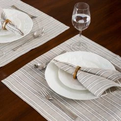 ELM & OAK Brooks Striped Placemats (Set Of 4) Textiles