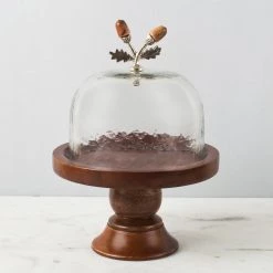ELM AND OAK Chestnut Oak Cake Stand And Dome Table Top