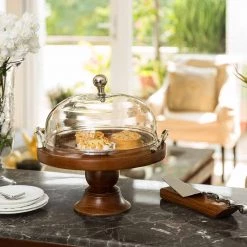ELM AND OAK Table Top Andreas Classic Cake Stand With Glass Dome