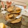 ELM AND OAK Rustic Bark Two-tiered Cake Stand