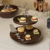 ELM AND OAK Table Top Grape Wine Two-tiered Cake Stand
