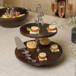 ELM AND OAK Table Top Grape Wine Two-tiered Cake Stand