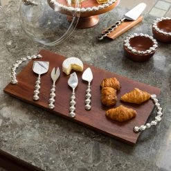 ELM AND OAK Silver Pebble Cheese Set (Set Of 4) Flatware