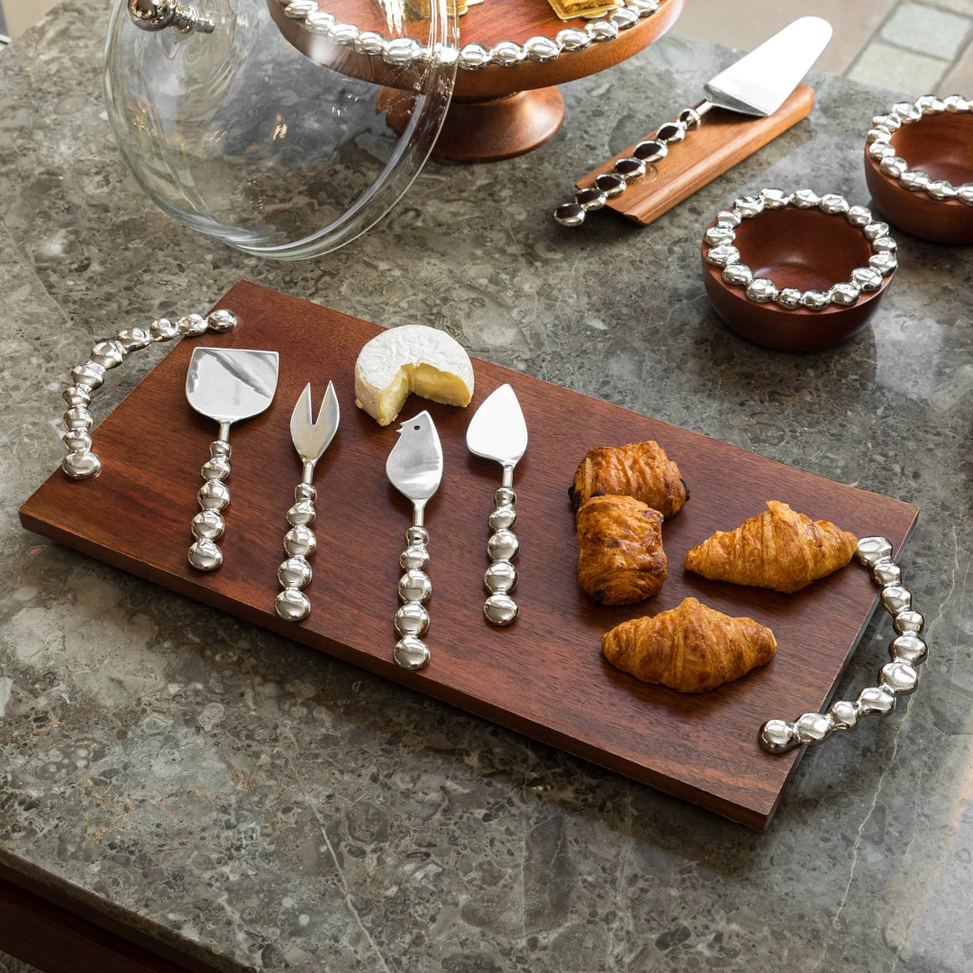 ELM AND OAK Silver Pebble Cheese Platter 1 ELM AND OAK Silver Pebble Cheese Platter