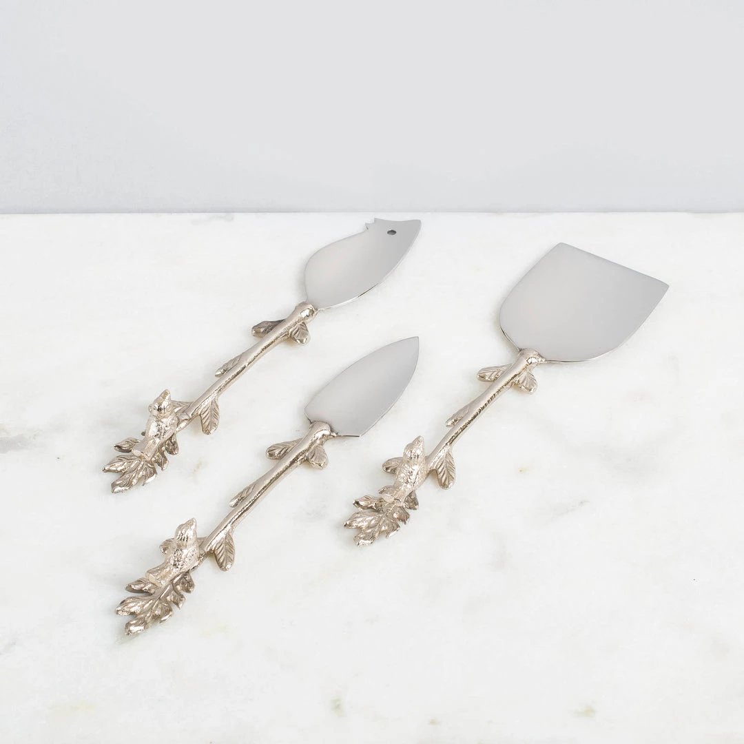 ELM AND OAK Flatware Hummingbird Cheese Set (Set Of 3) 2 ELM AND OAK Flatware Hummingbird Cheese Set (Set Of 3)