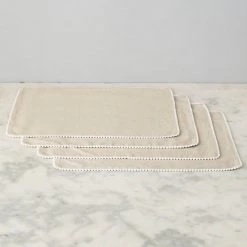 ELM & OAK Chloe Taupe Placemats (Set Of 4) Textiles