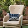 ELM AND OAK Textiles Classic Blue Tasseled Cushion