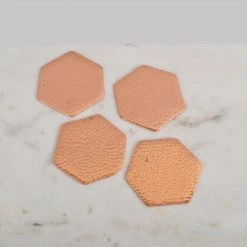 ELM AND OAK Barware Rose Gold Coasters (Set Of 4)