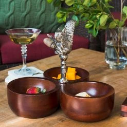 ELM AND OAK Chestnut Oak And Squirrel Condiment Bowl Table Top