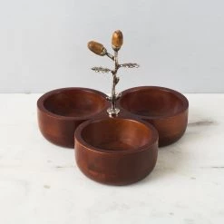 ELM AND OAK Table Top Chestnut Oak Condiment Bowls