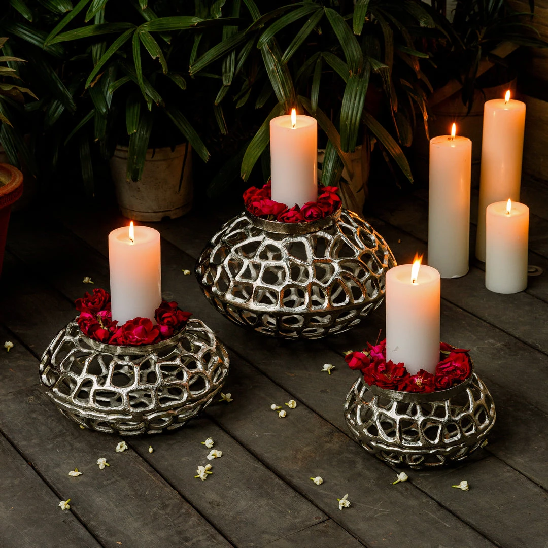 ELM AND OAK Coral Reef Candle Holder (Set Of 3) 1 ELM AND OAK Coral Reef Candle Holder (Set Of 3)