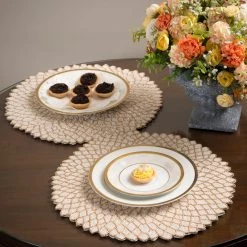 ELM & OAK Dahlia Beaded Placemat