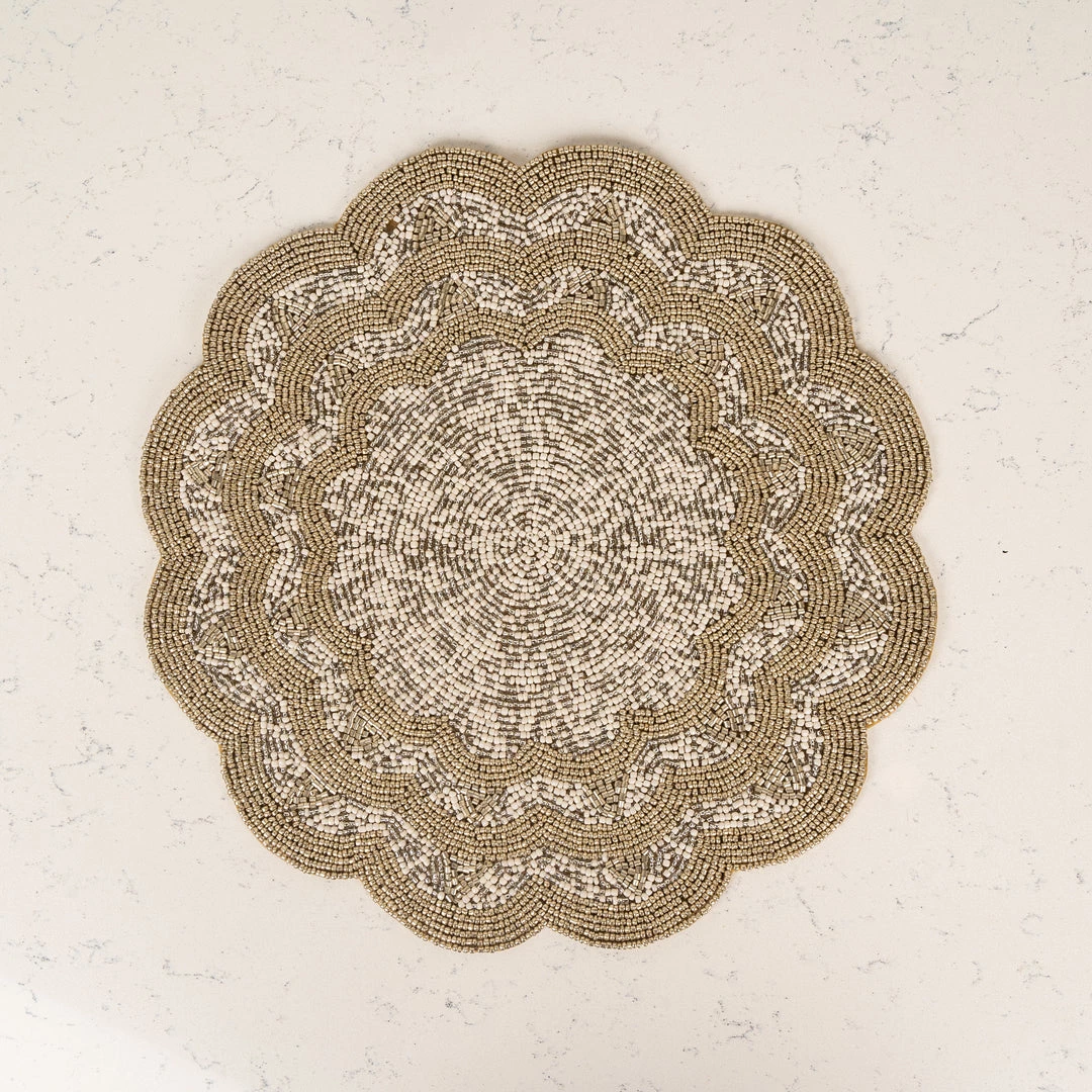 ELM AND OAK Dazzle Beaded Placemat Textiles 2 ELM AND OAK Dazzle Beaded Placemat Textiles