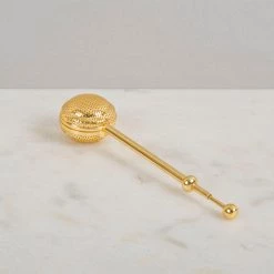 ELM & OAK Accessories English Flatball Tea Infuser (Gold)
