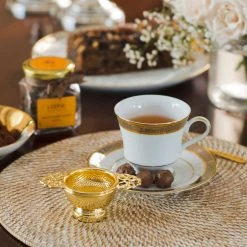 ELM & OAK English Tea Strainer And Bowl Set