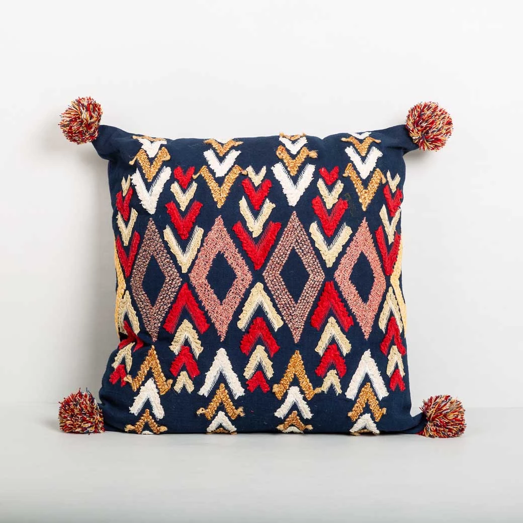 ELM AND OAK Fez Multi Embroidered Cushion 2 ELM AND OAK Fez Multi Embroidered Cushion