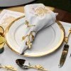 ELM AND OAK Gold Leaf Napkin Rings (Set Of 4)