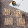 ELM & OAK Barware Honeycomb Coasters Gold (Set Of 4)