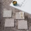 ELM & OAK Honeycomb Coasters Silver (Set Of 4)
