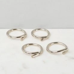 ELM & OAK Table Top Kyle Napkin Rings (Nickel)