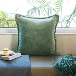 ELM AND OAK Lugano Olive Green Cushion Textiles