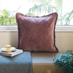 ELM AND OAK Textiles Lugano Rosewood Cushion