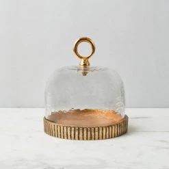 ELM & OAK Table Top Murano Glass Cloche Champagne (Small)