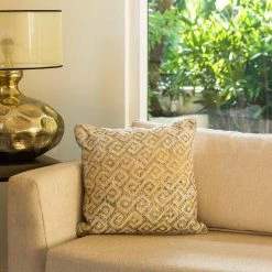 ELM AND OAK Textiles Nugget Gold Foil Printed Cushion