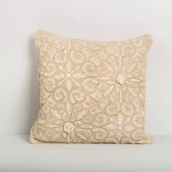 ELM AND OAK Pale Oak Embroidered Cushion