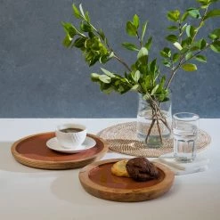ELM AND OAK Palmer Round Trays (Set Of 2) Table Top