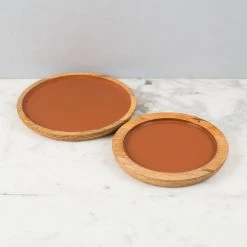 ELM AND OAK Palmer Round Trays (Set Of 2) Table Top