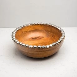 ELM AND OAK Silver Pebble Salad Bowl