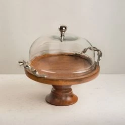 ELM AND OAK Table Top Andreas Classic Cake Stand With Glass Dome