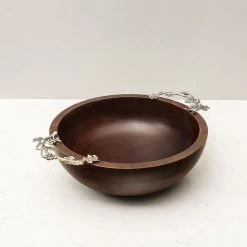 ELM AND OAK Grape Wine Salad Bowl Table Top