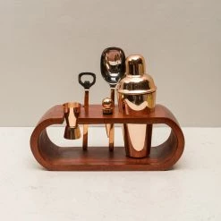 ELM AND OAK Rose Gold Wooden Stand
