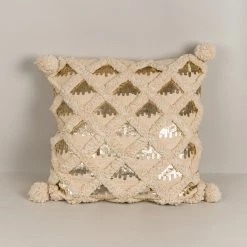 ELM AND OAK Antique Gold Foil Printed Cushion Textiles